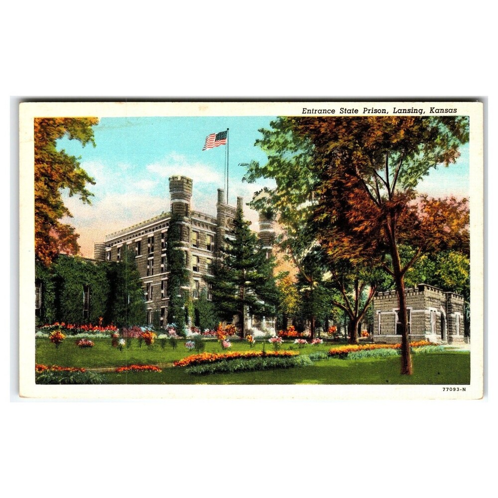 Lansing Kansas State Prison Entrance Vintage Postcard C.T. American Art